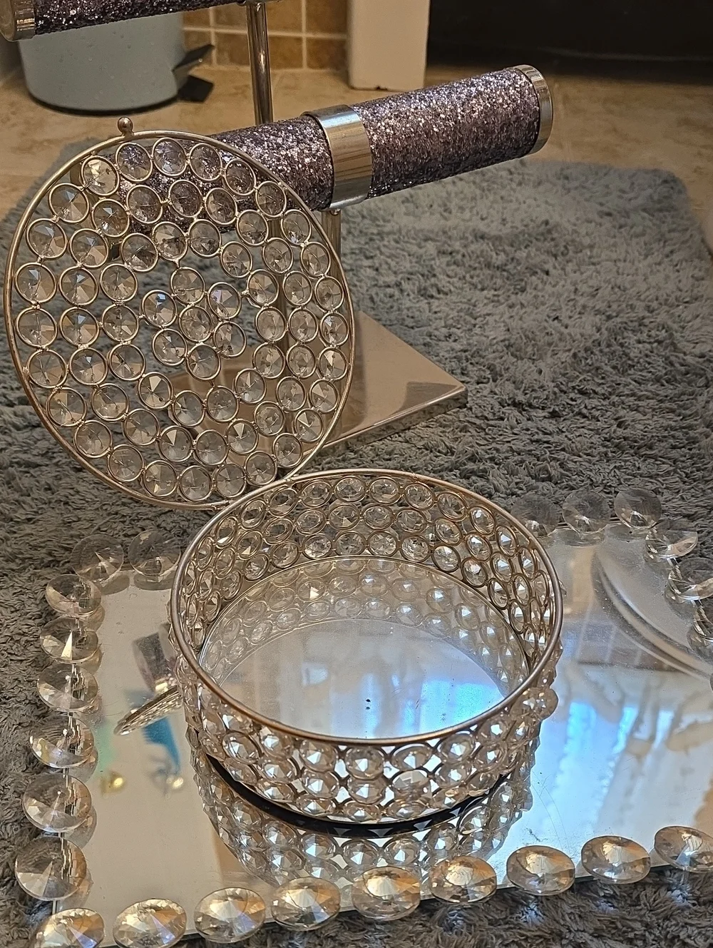 3 Piece Crystal Sparkle Jewely Display Set